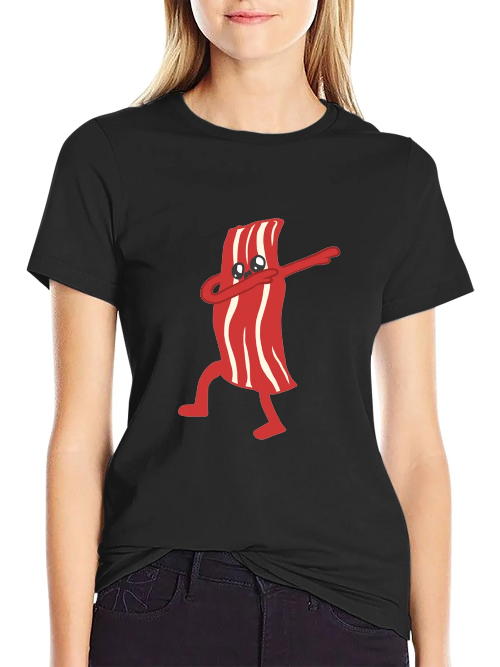 Dabbing Bacon Graphic Tee - Black T-Shirt product image 2