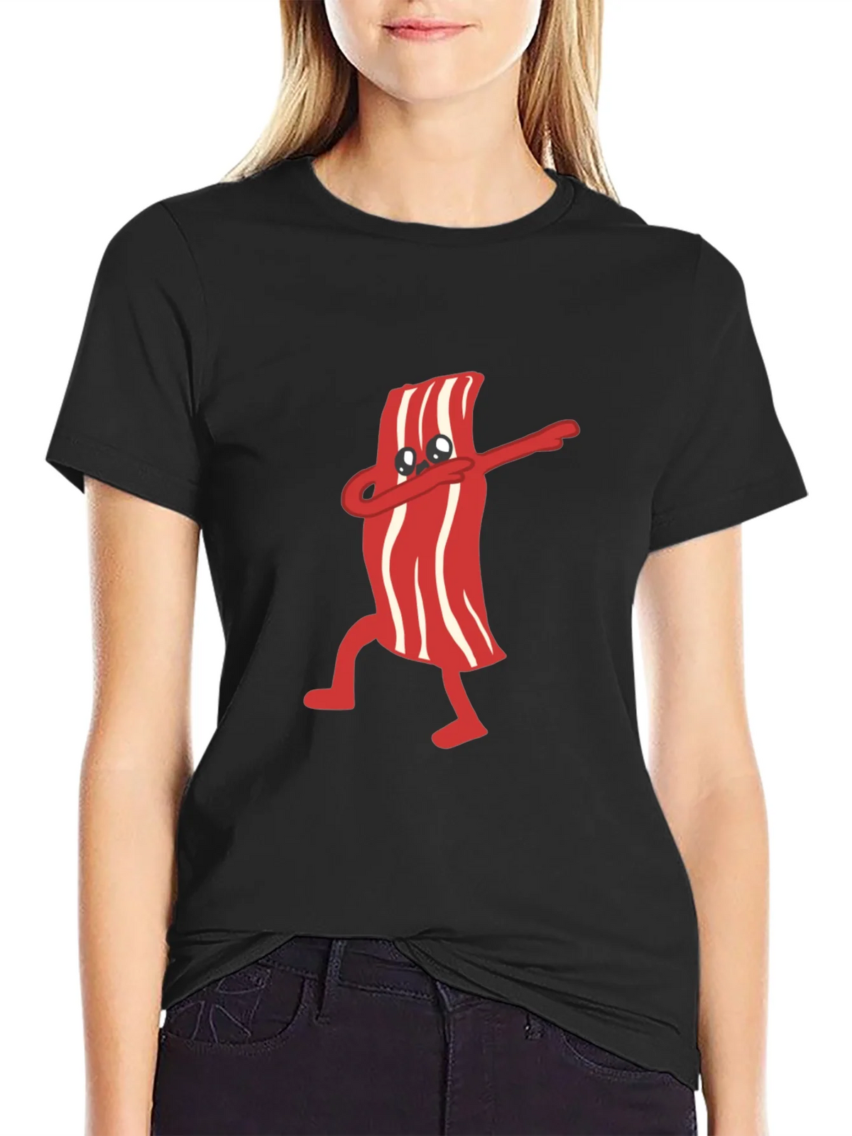 Dabbing Bacon Graphic Tee - Black T-Shirt product image 2