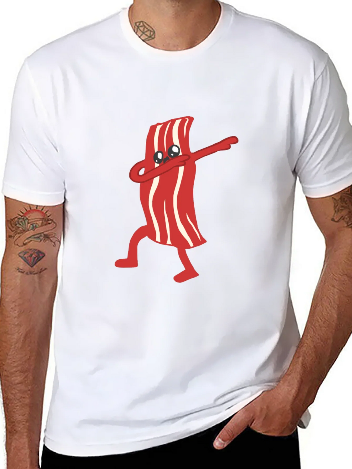 Dabbing Bacon Graphic Tee - Black T-Shirt product image 7