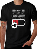 Im Not Lazy Energy Saving Mode Black T-Shirt product image 1