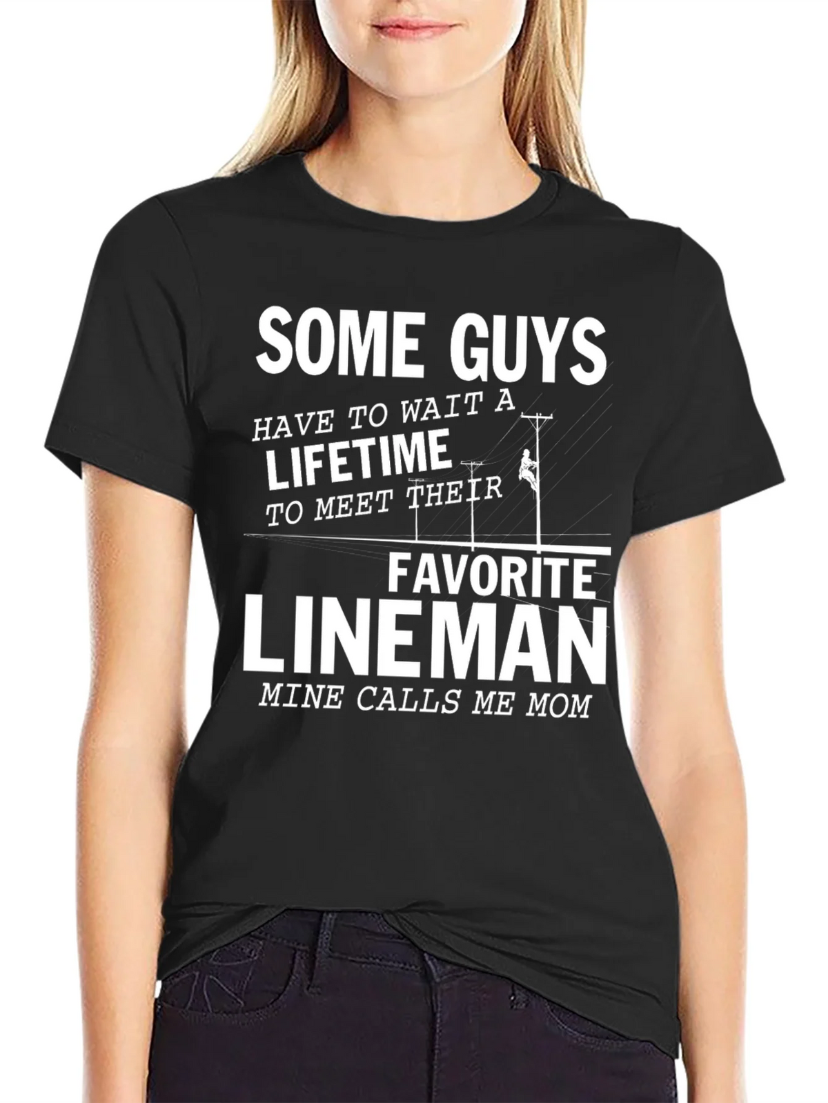 Lineman Mom T-Shirt - Gift for Linemans Mother product image 2