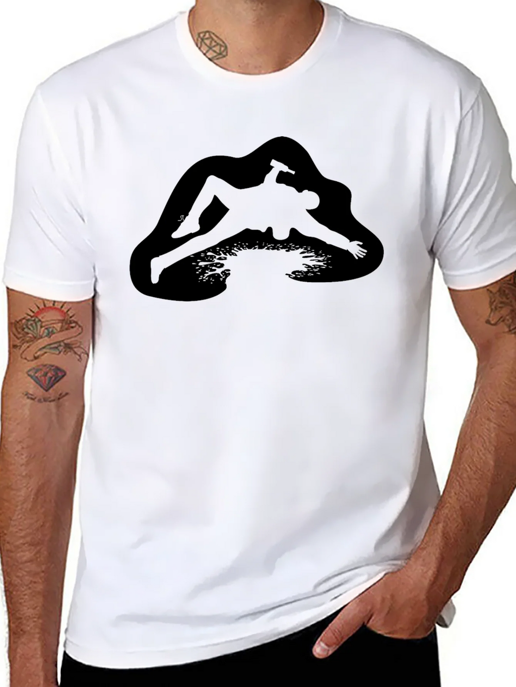 Black T-Shirt with Unique Graphic Design product image 7