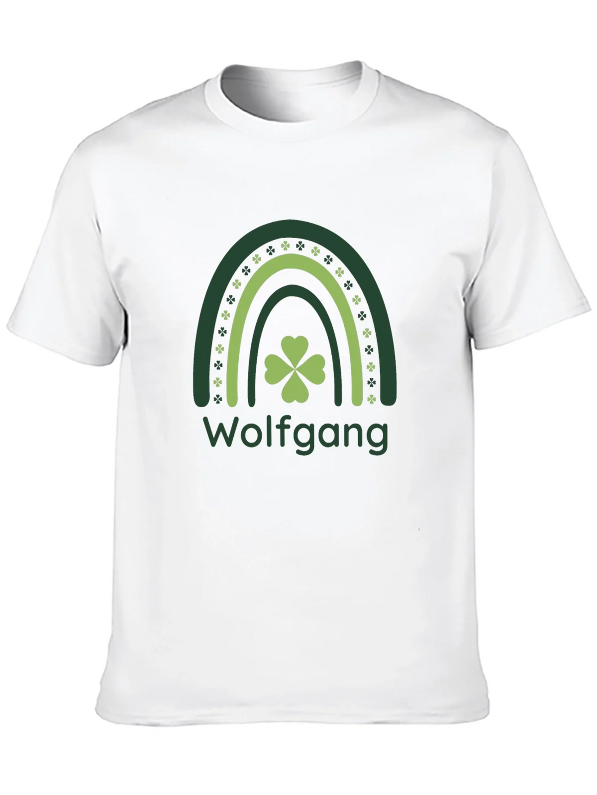 St. Patricks Day Wolfgang Rainbow Clover T-Shirt product image 9