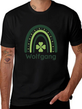 St. Patricks Day Wolfgang Rainbow Clover T-Shirt product image 1