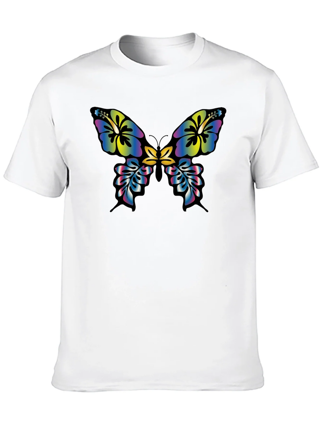 Floral Butterfly Graphic Tee - Casual Black T-Shirt product image 9