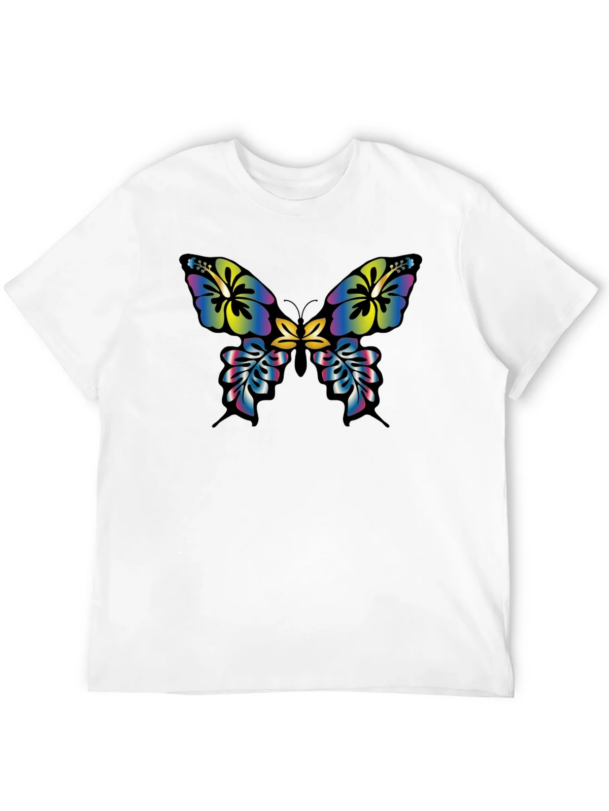 Floral Butterfly Graphic Tee - Casual Black T-Shirt product image 11