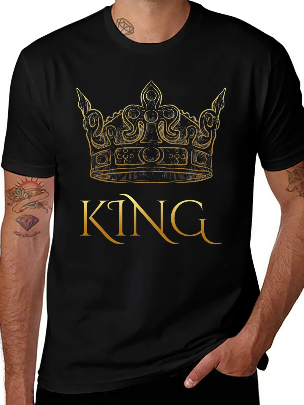 King Crown Graphic Black T-Shirt product image 1
