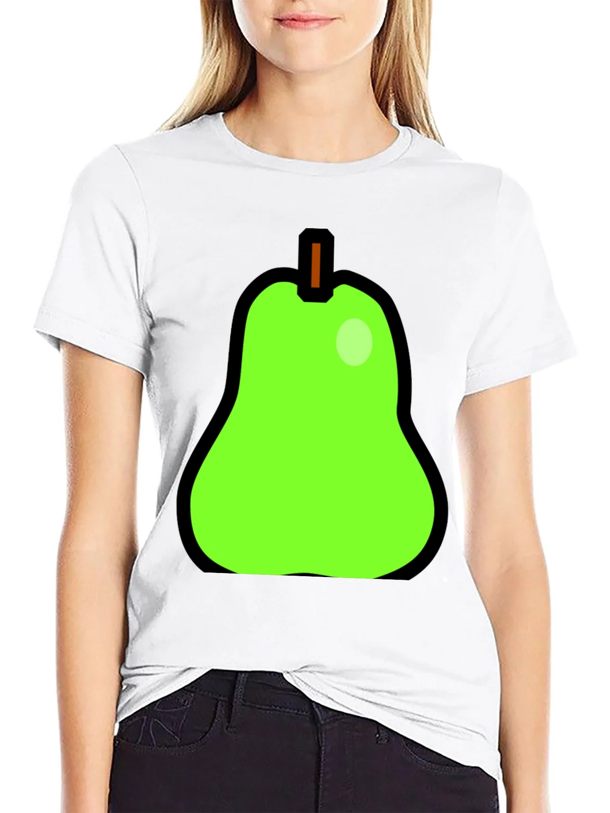 Fun Pear Graphic Print Black T-Shirt product image 8