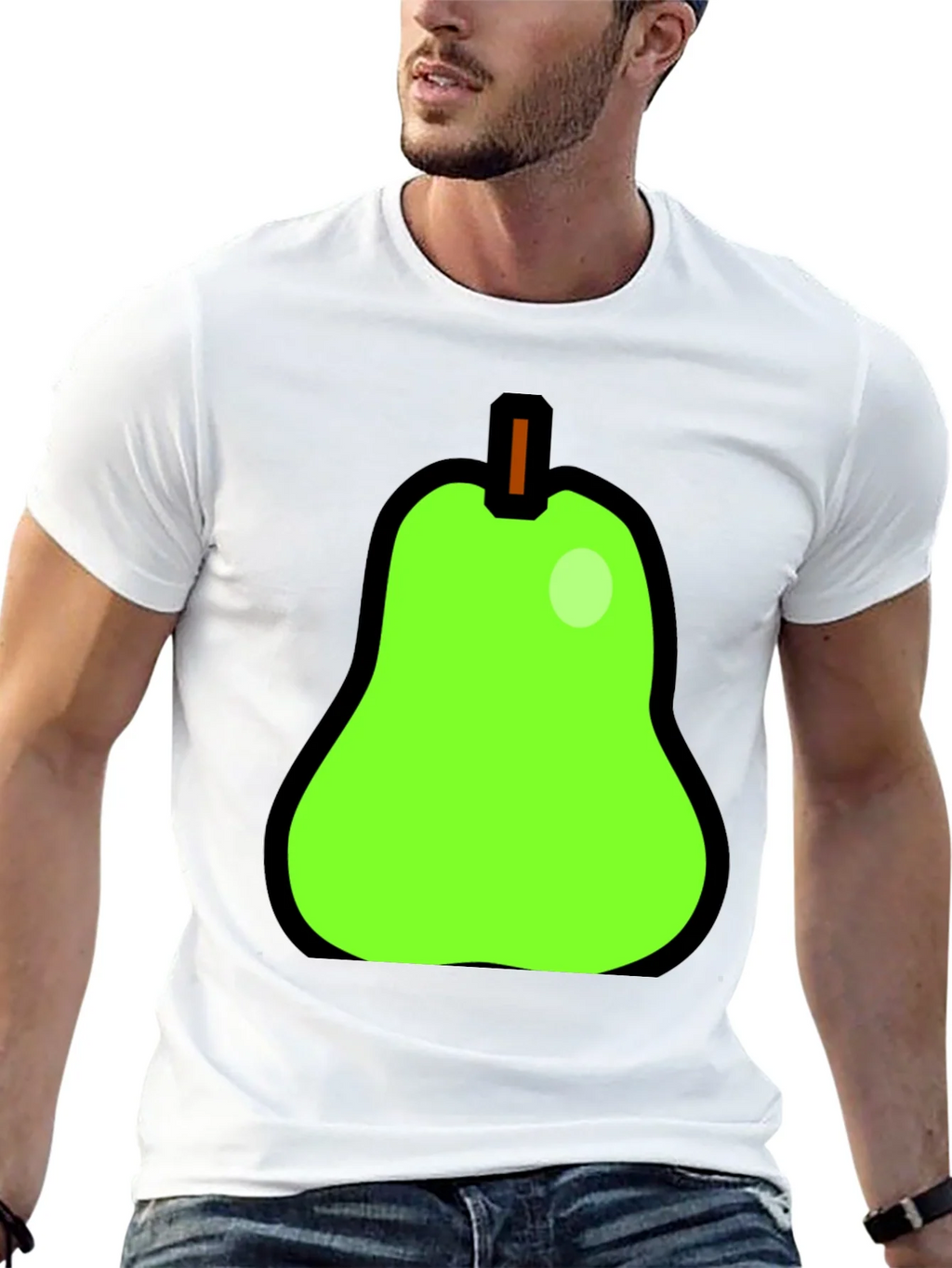 Fun Pear Graphic Print Black T-Shirt product image 12