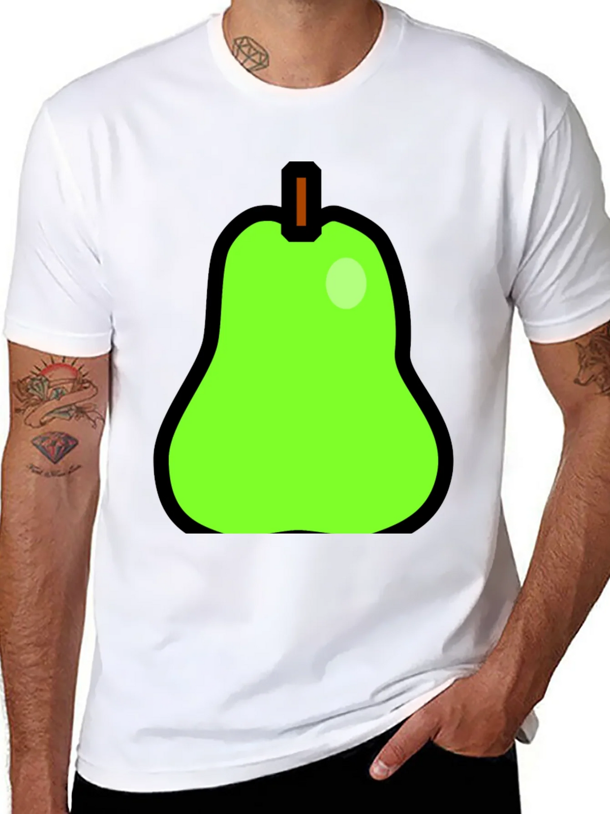 Fun Pear Graphic Print Black T-Shirt product image 7