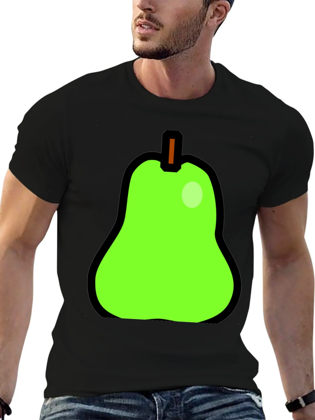 Fun Pear Graphic Print Black T-Shirt product image 6