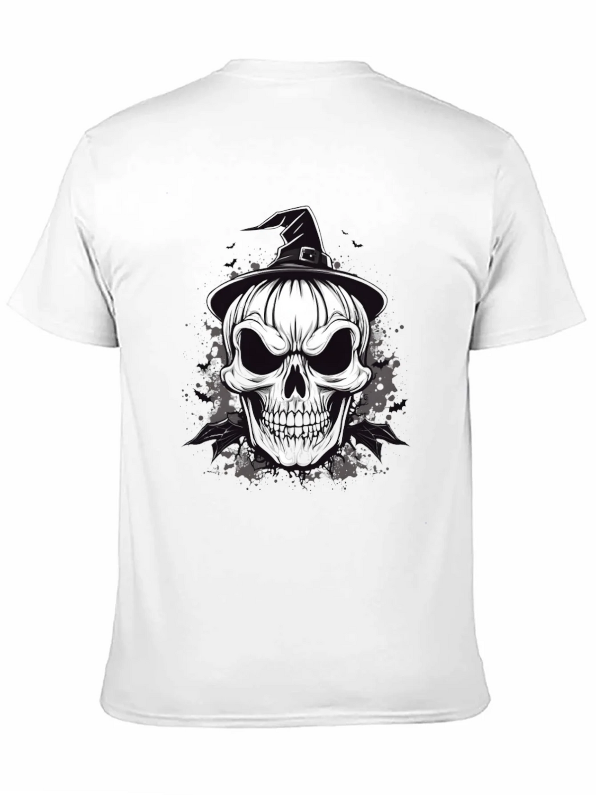Skull & Witch Hat Graphic Tee - Halloween Ready
