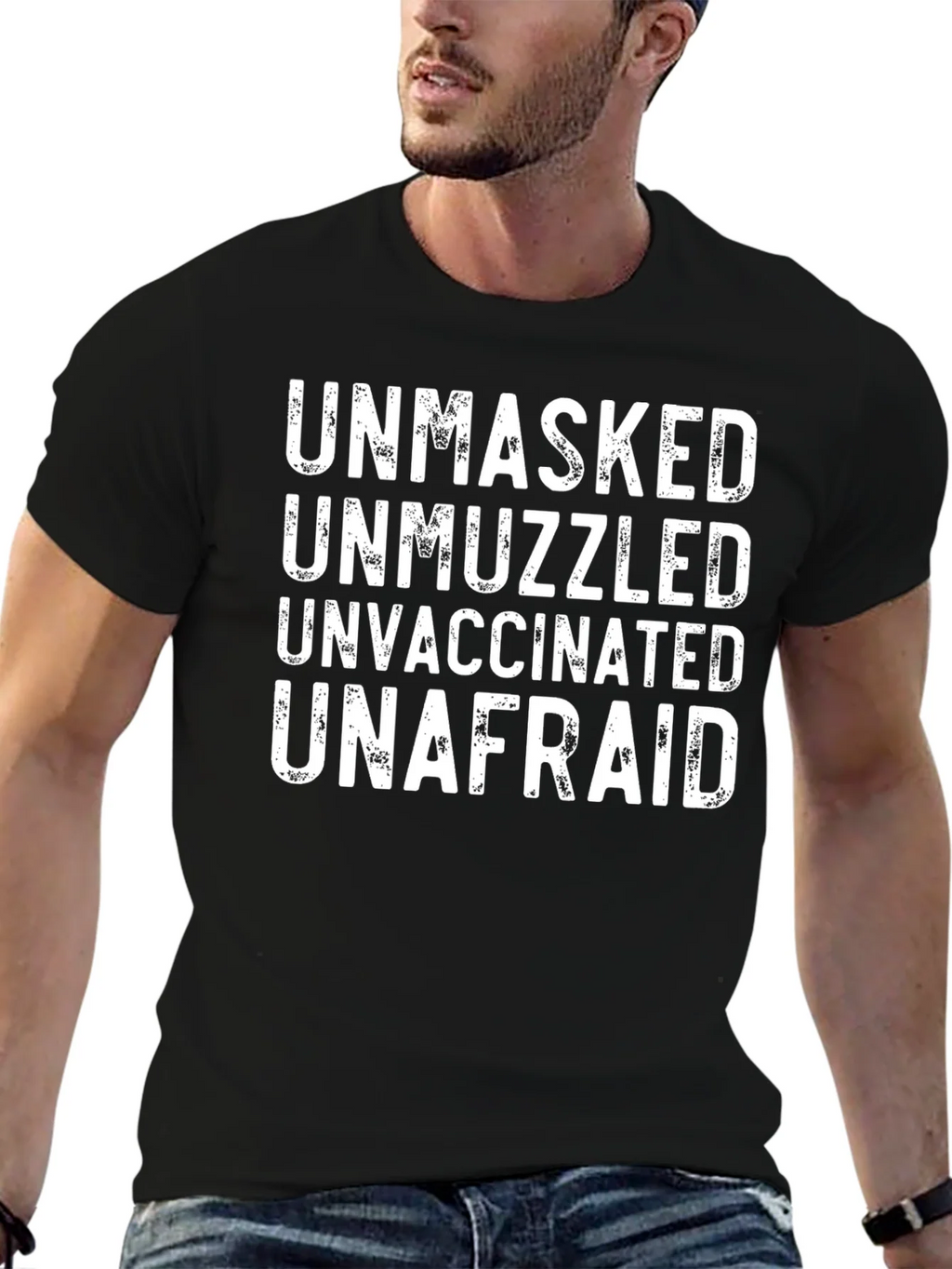 Unmasked Unmuzzled Unvaccinated Unafraid T-Shirt product image 6