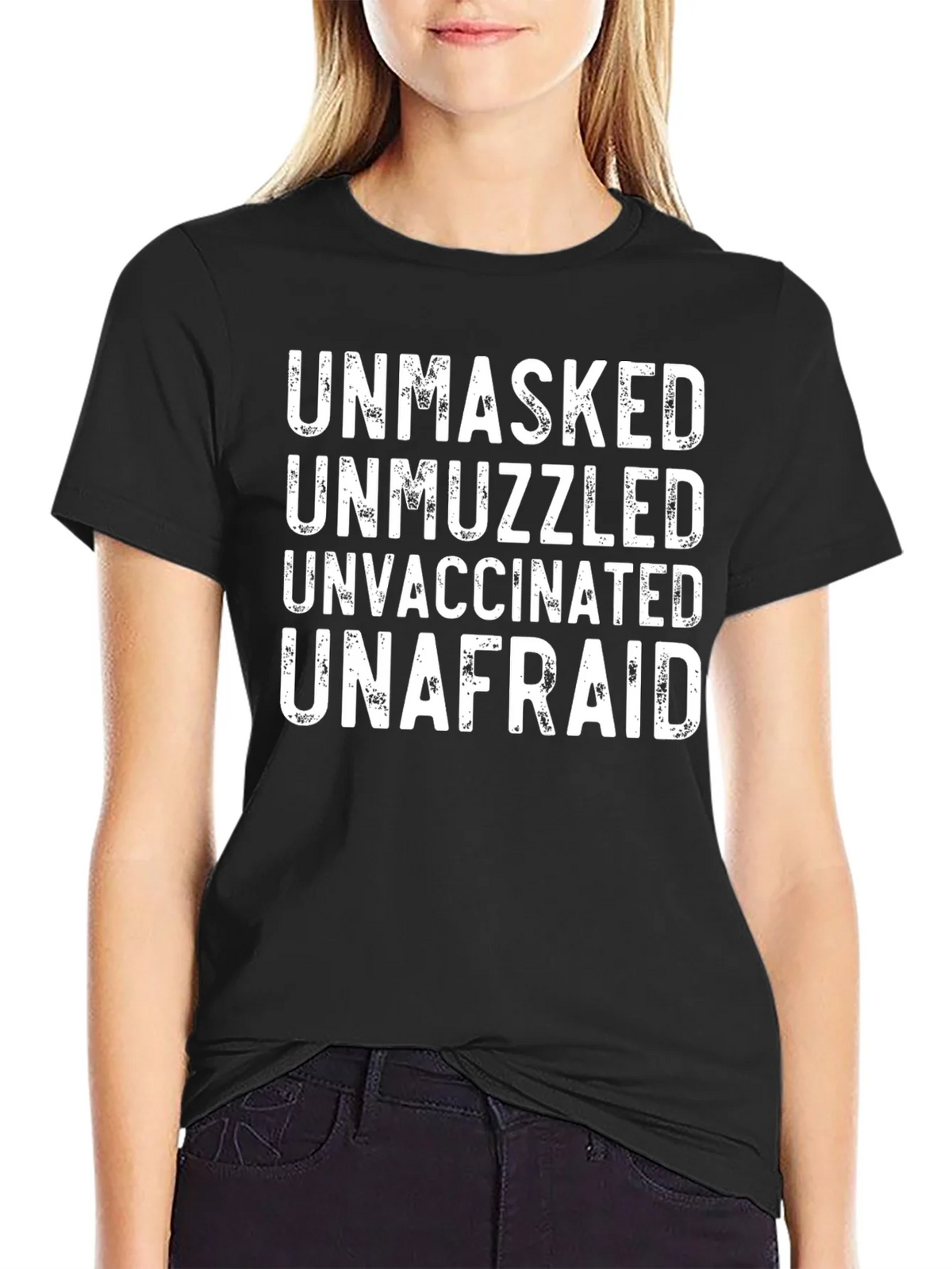 Unmasked Unmuzzled Unvaccinated Unafraid T-Shirt product image 2