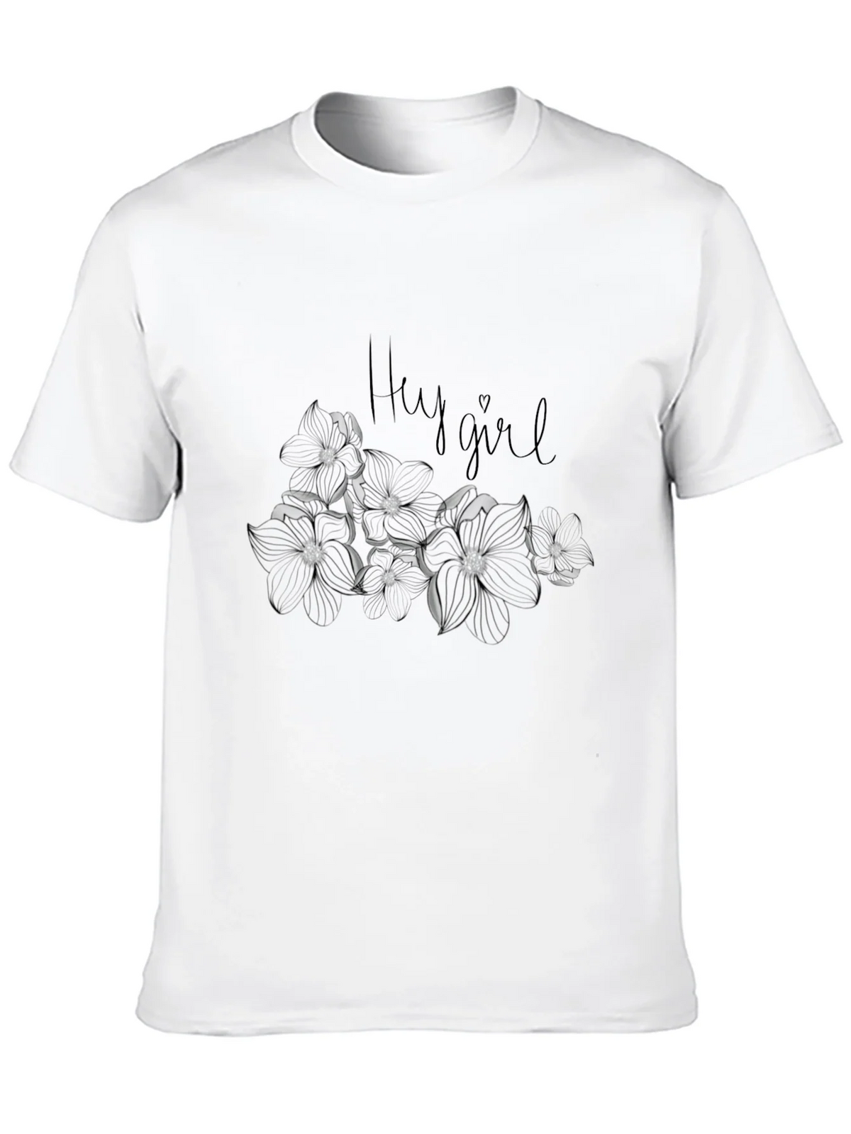 Hey Girl Floral Graphic Tee - Black Cotton Blend Casual Top product image 9