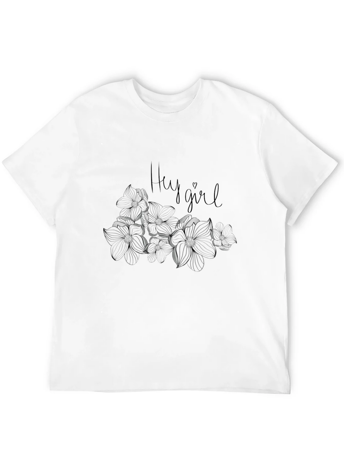 Hey Girl Floral Graphic Tee - Black Cotton Blend Casual Top product image 11