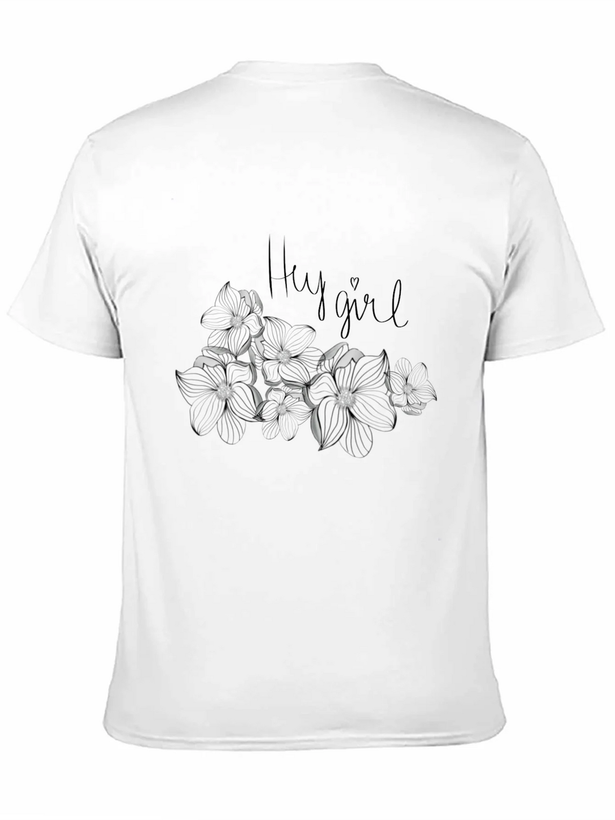 Hey Girl Floral Graphic Tee - Black Cotton Blend Casual Top product image 10