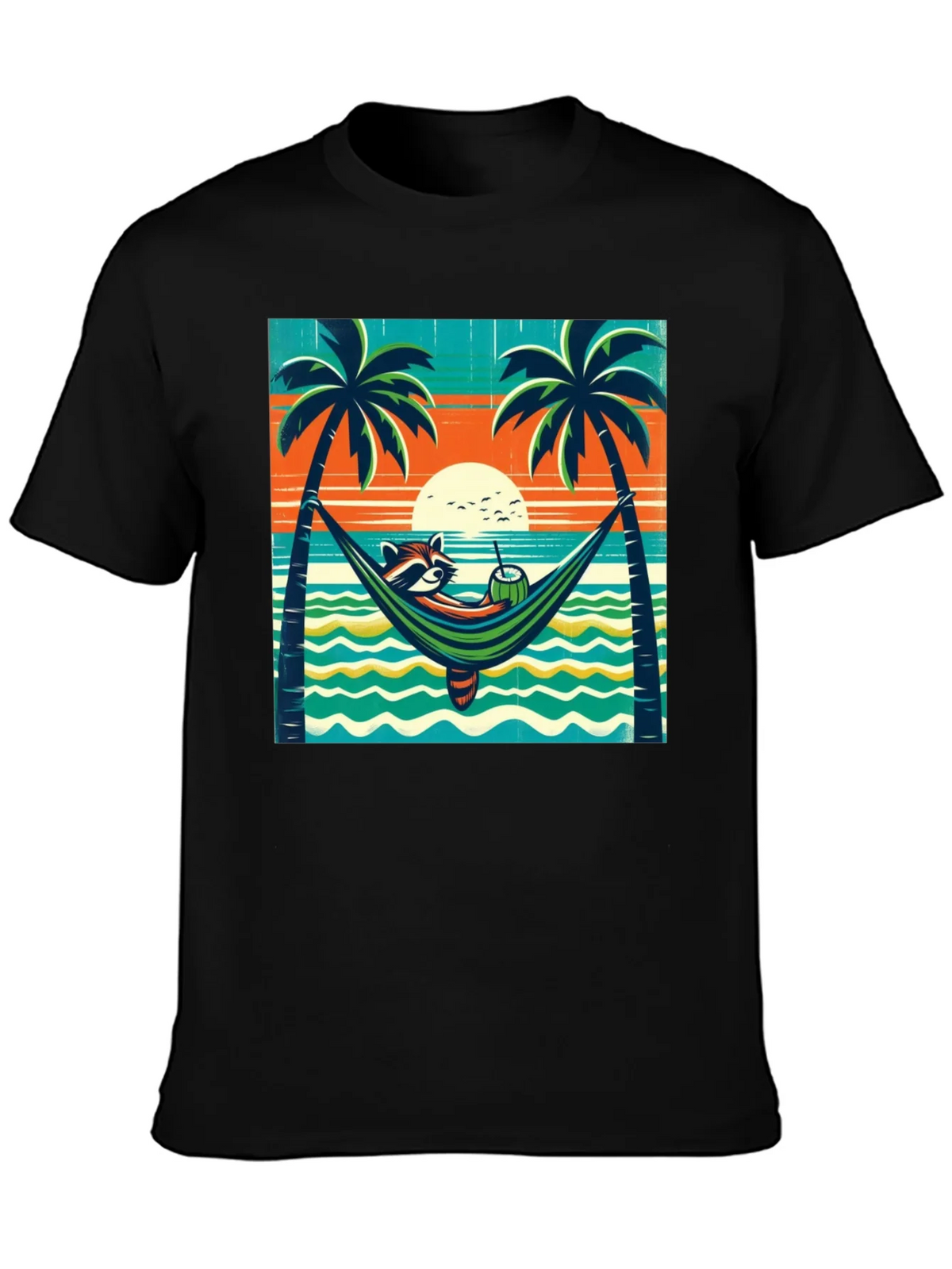 Relaxed Raccoon Beach T-Shirt product image 3
