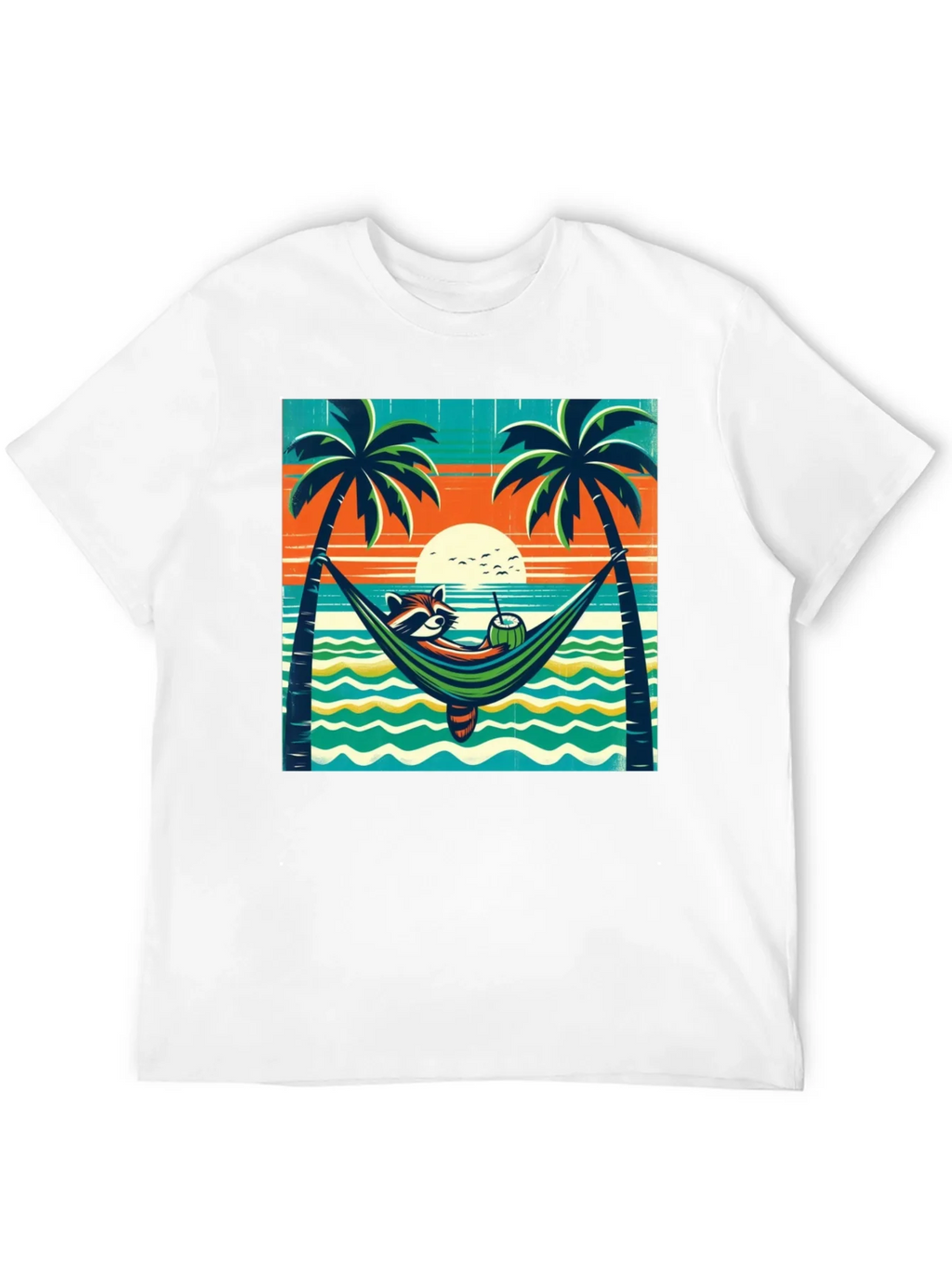 Relaxed Raccoon Beach T-Shirt product image 11
