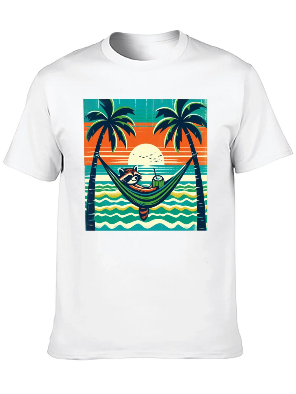 Relaxed Raccoon Beach T-Shirt product image 9