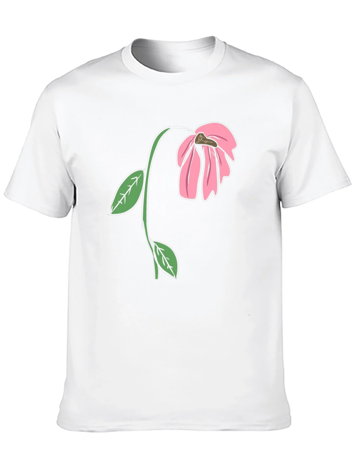 Black T-Shirt with Wilted Flower Graphic product image 9