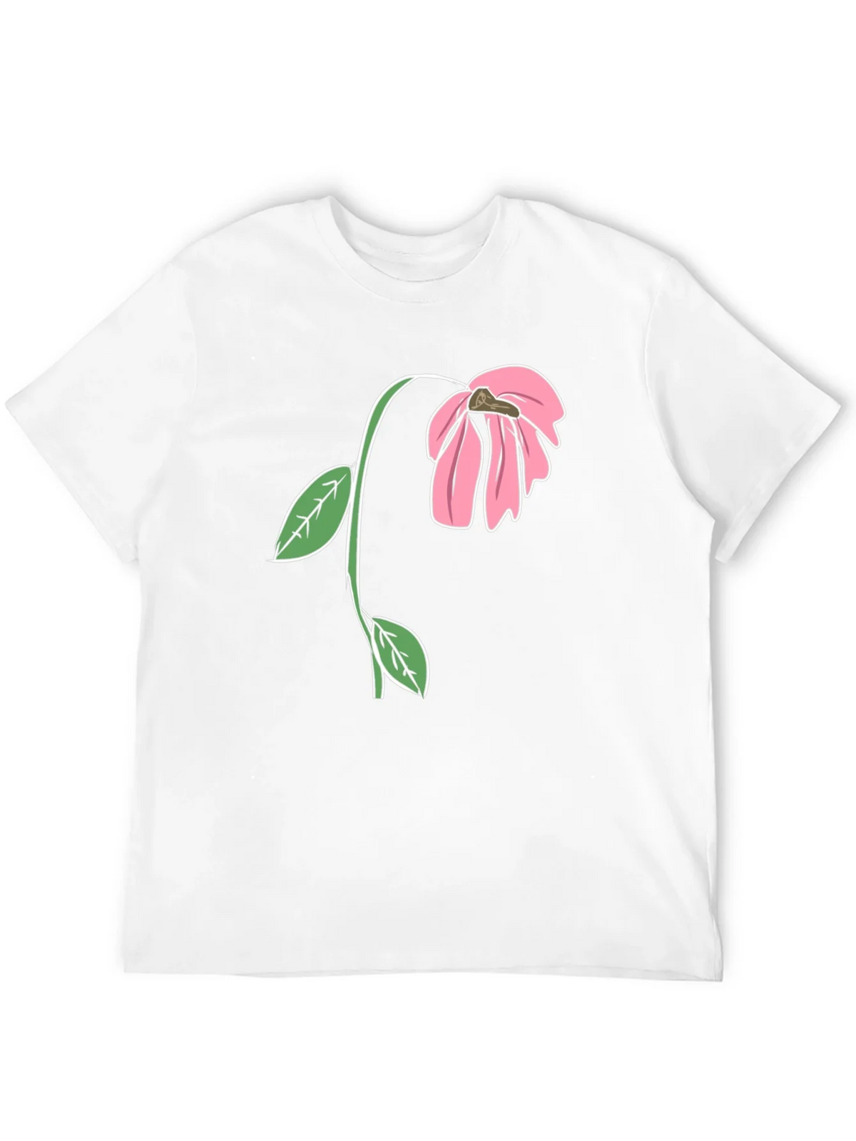 Black T-Shirt with Wilted Flower Graphic product image 11
