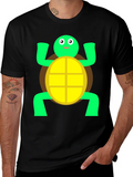Cute Turtle Graphic Tee - Black Cotton T-Shirt product image 1
