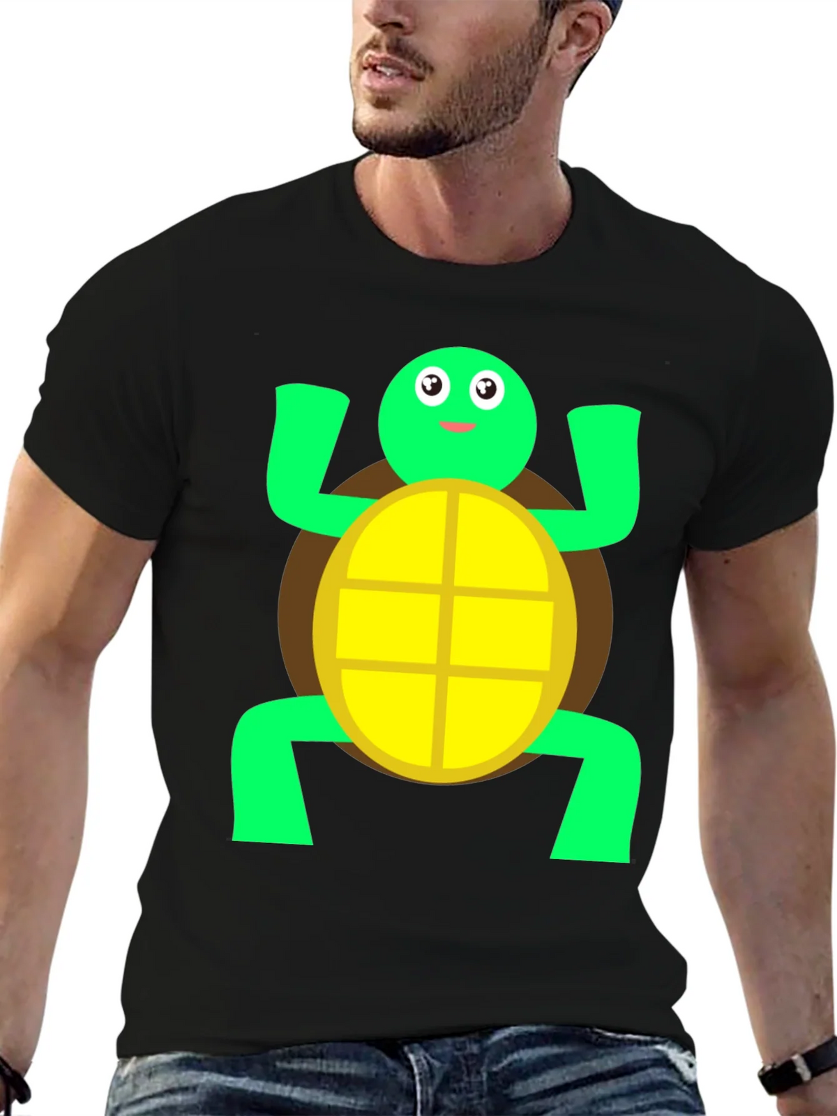 Cute Turtle Graphic Tee - Black Cotton T-Shirt product image 6