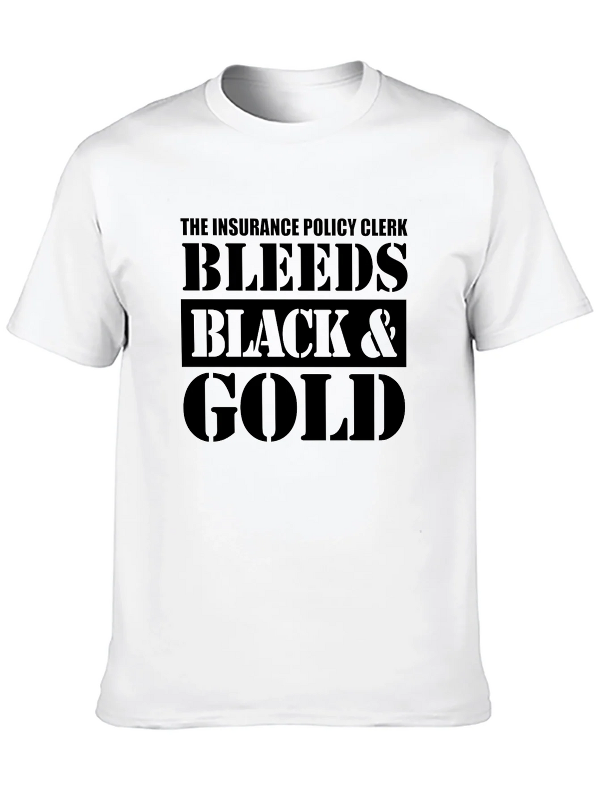 Insurance Policy Clerk Black & Gold Graphic Tee product image 9
