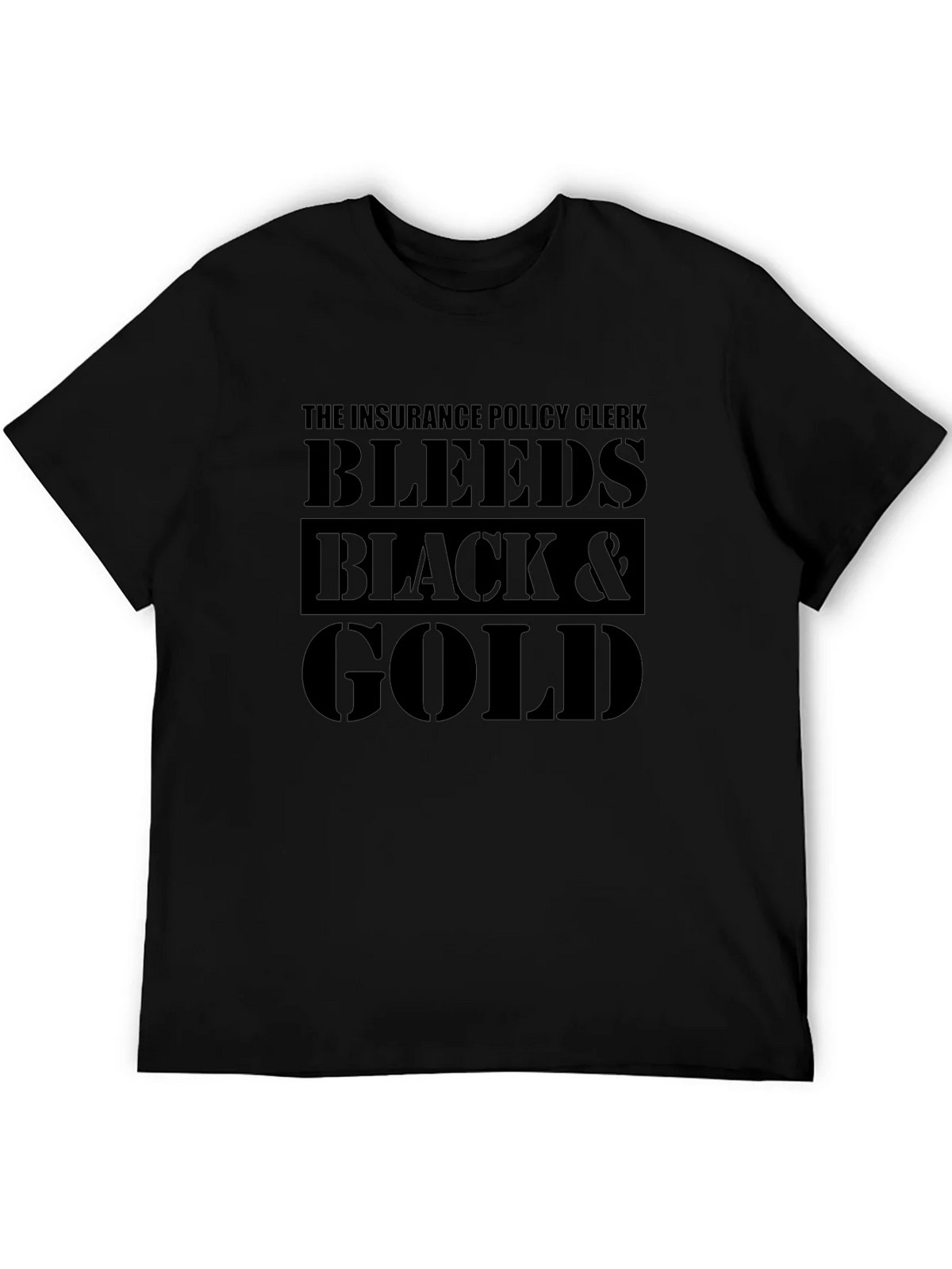 Insurance Policy Clerk Black & Gold Graphic Tee product image 5