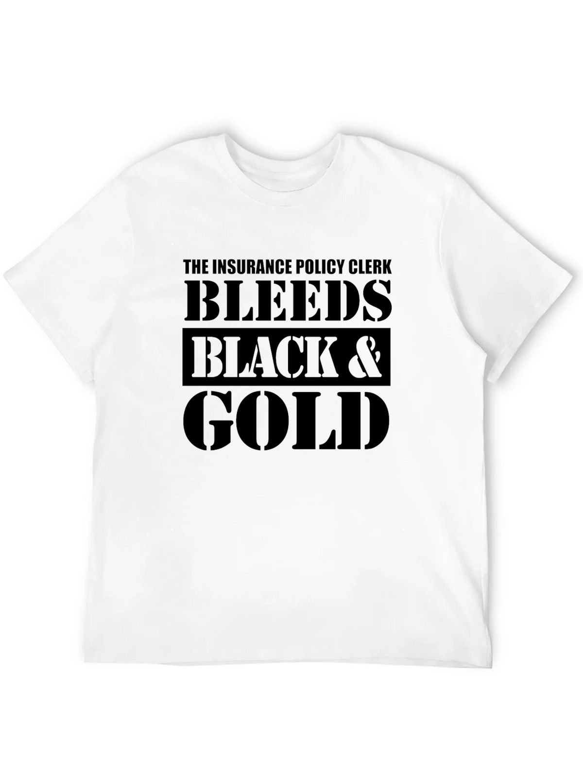 Insurance Policy Clerk Black & Gold Graphic Tee product image 11