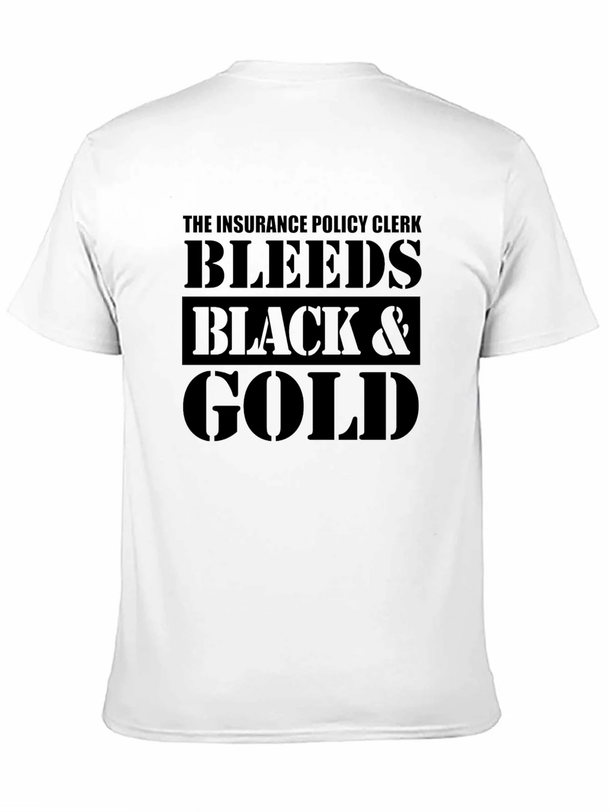 Insurance Policy Clerk Black & Gold Graphic Tee product image 10