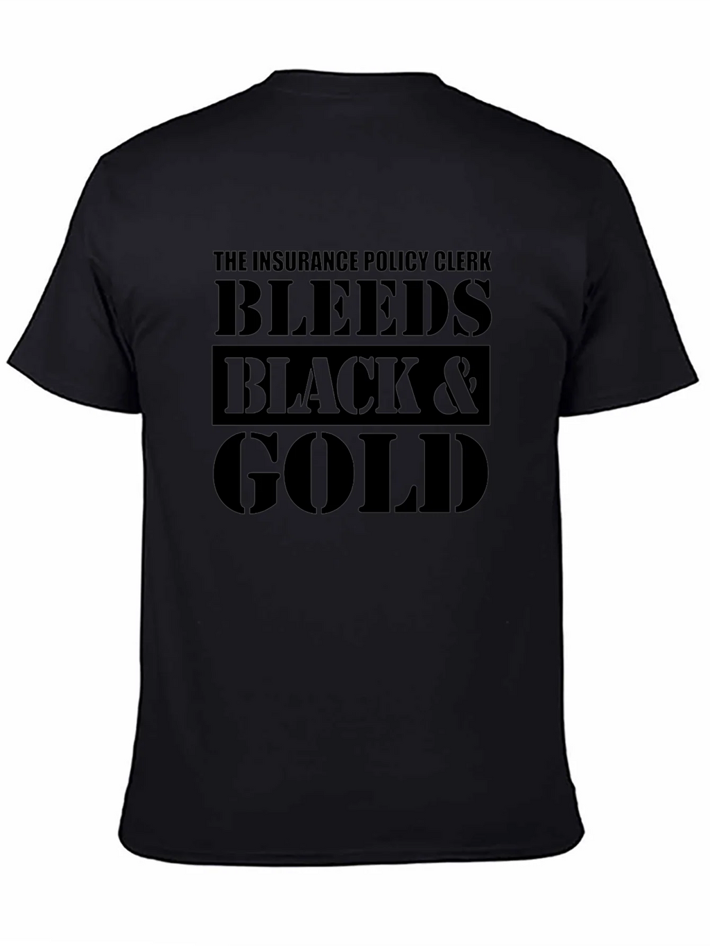 Insurance Policy Clerk Black & Gold Graphic Tee product image 4