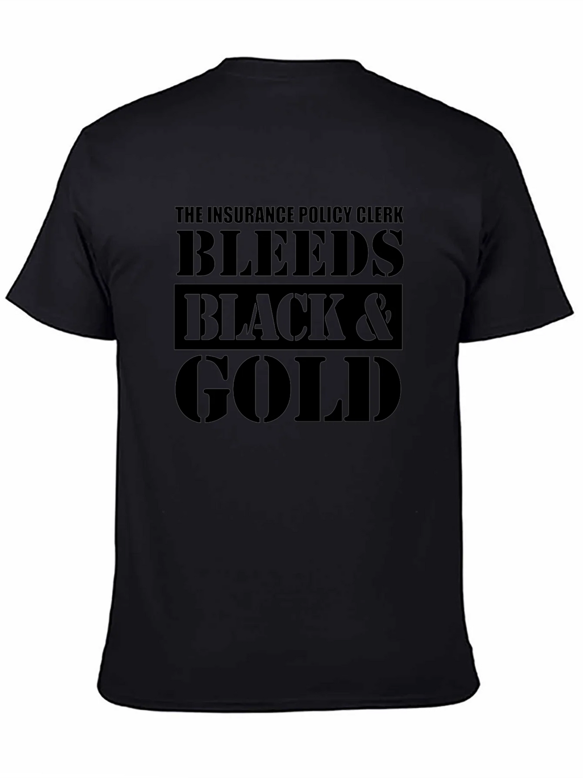 Insurance Policy Clerk Black & Gold Graphic Tee product image 4
