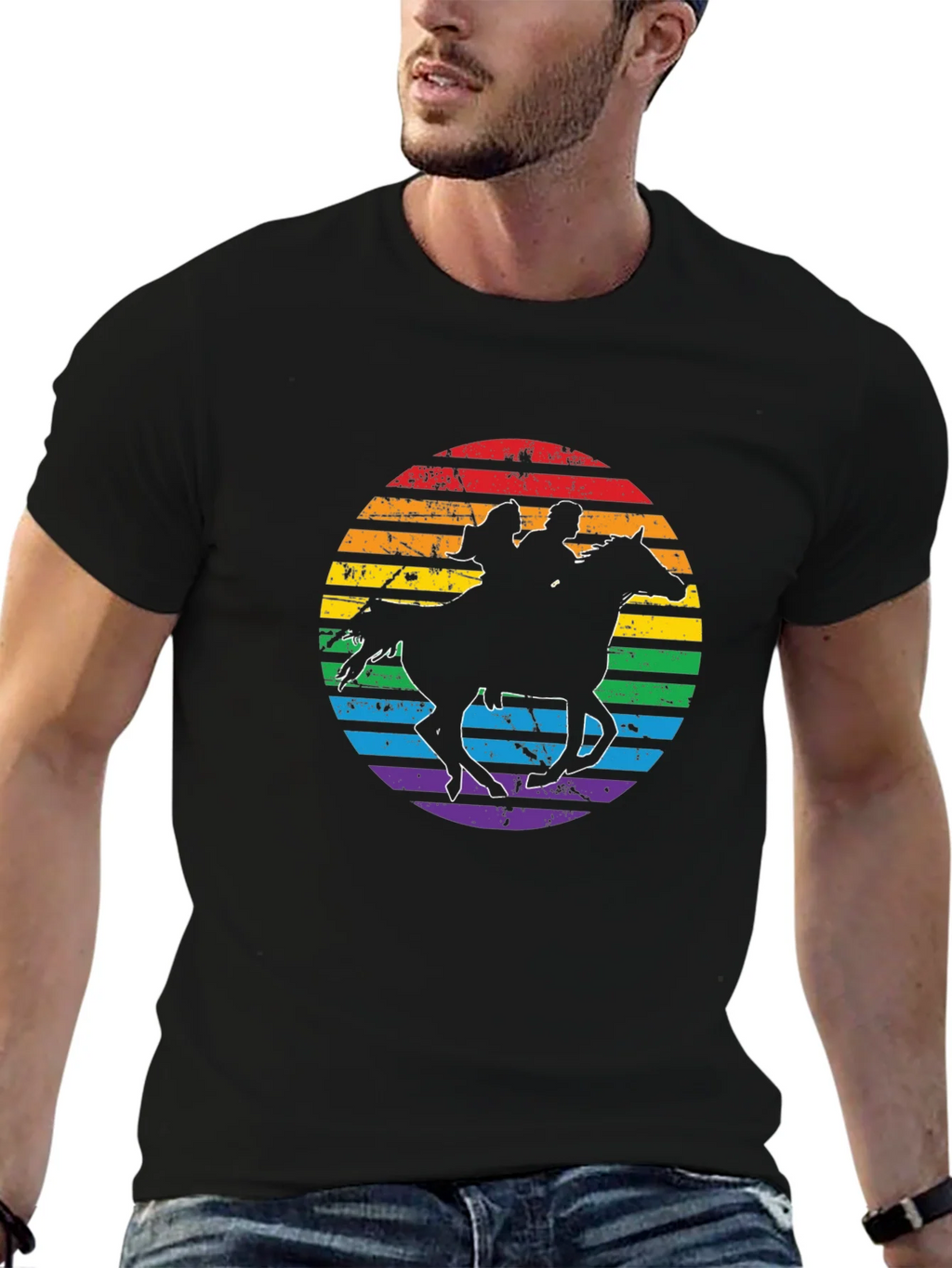 Rainbow Horse Riding T-Shirt product image 6