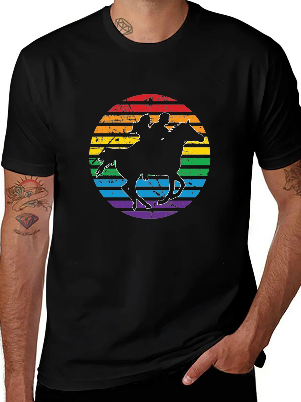 Rainbow Horse Riding T-Shirt product image 1