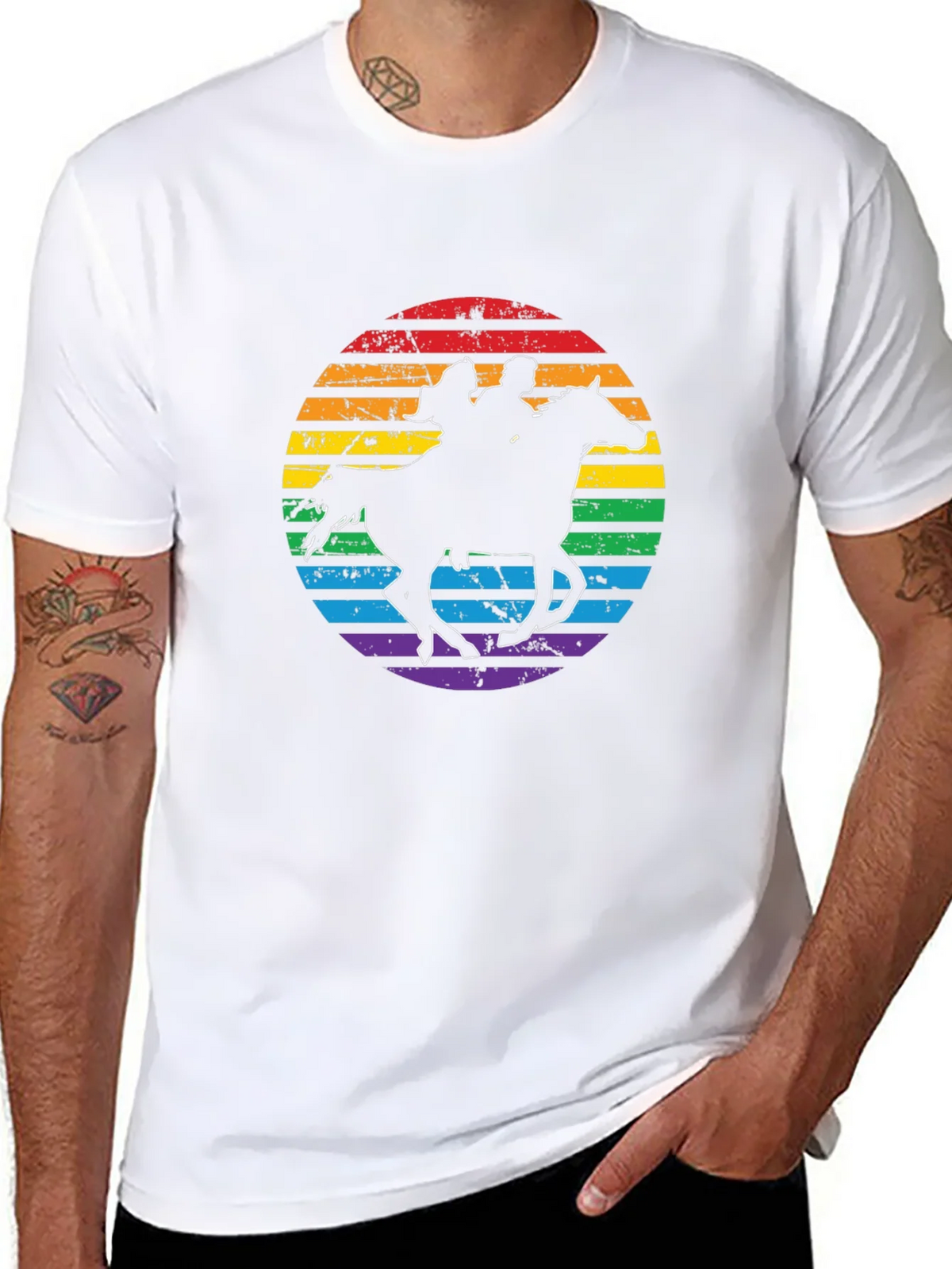 Rainbow Horse Riding T-Shirt product image 7