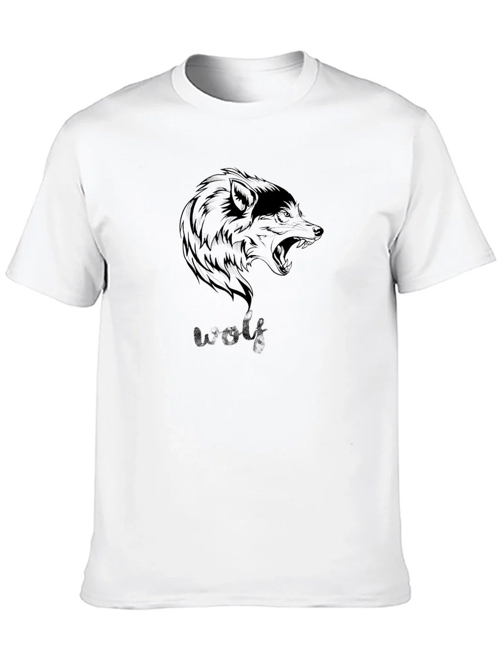 Wolf Graphic Print Mens Black T-Shirt product image 4