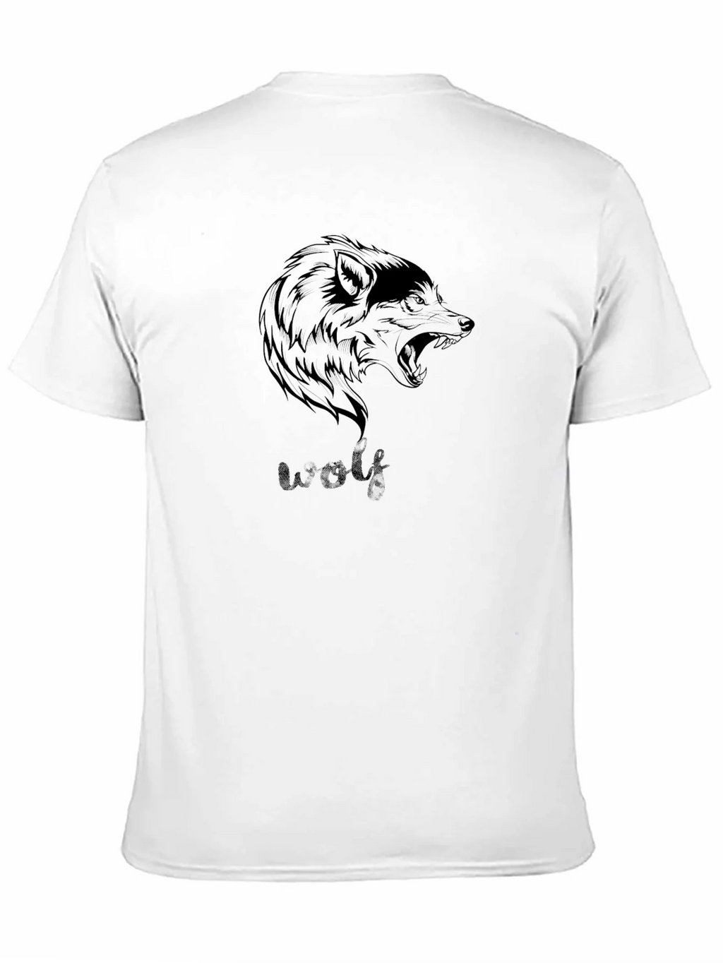Wolf Graphic Print Mens Black T-Shirt product image 5