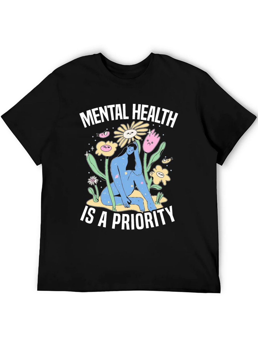 Mental Health Priority T-Shirt - Unisex Black Tee product image 5