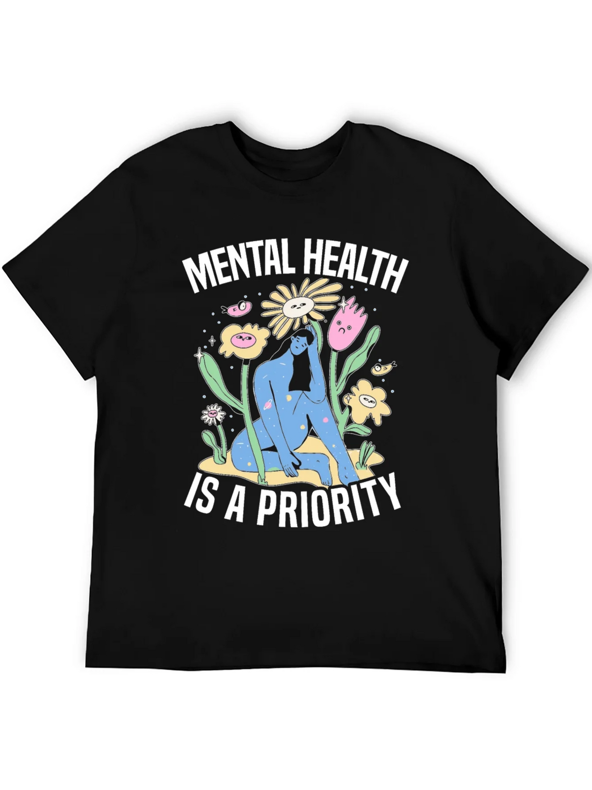 Mental Health Priority T-Shirt - Unisex Black Tee product image 5