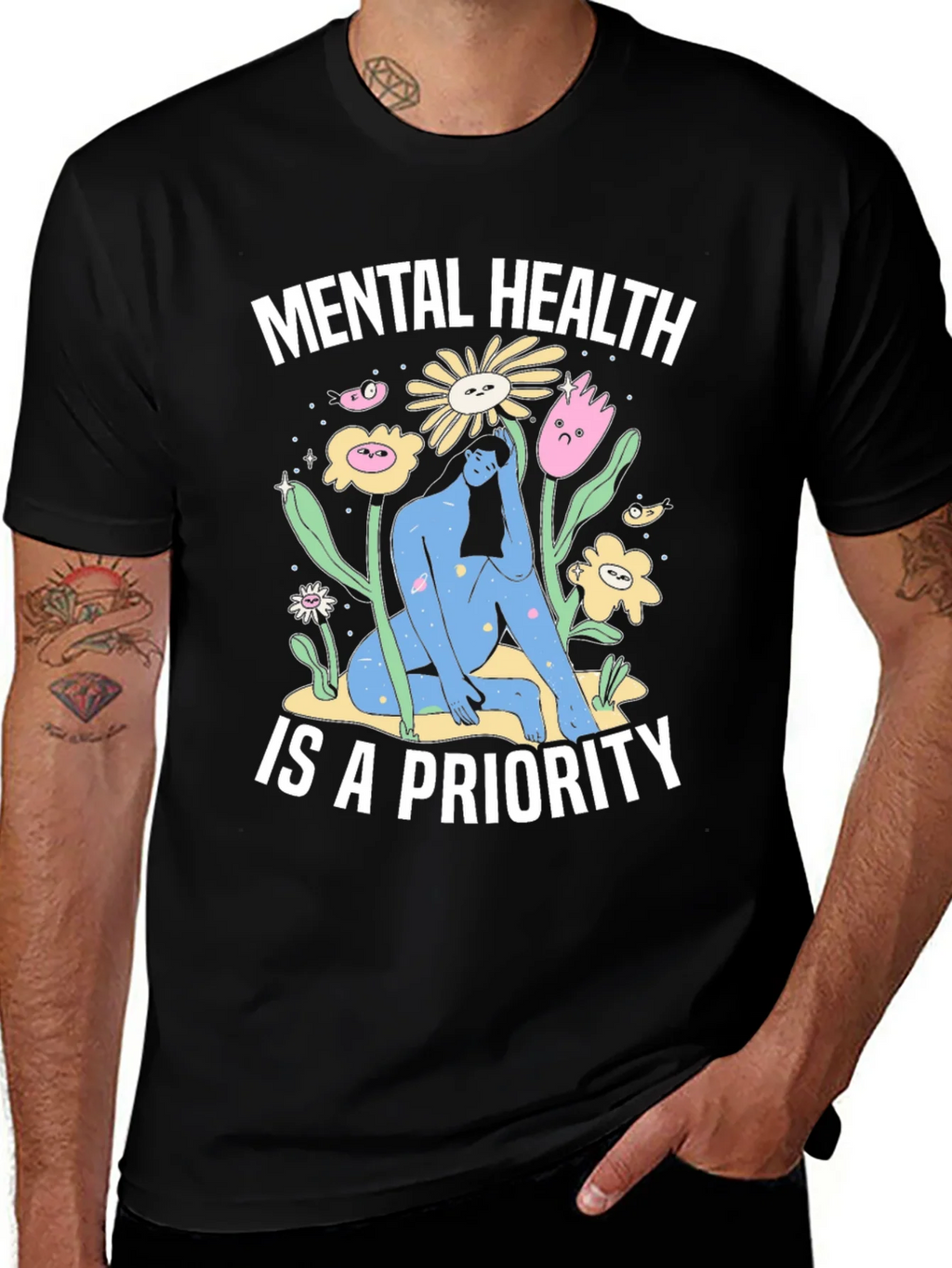 Mental Health Priority T-Shirt - Unisex Black Tee product image 1
