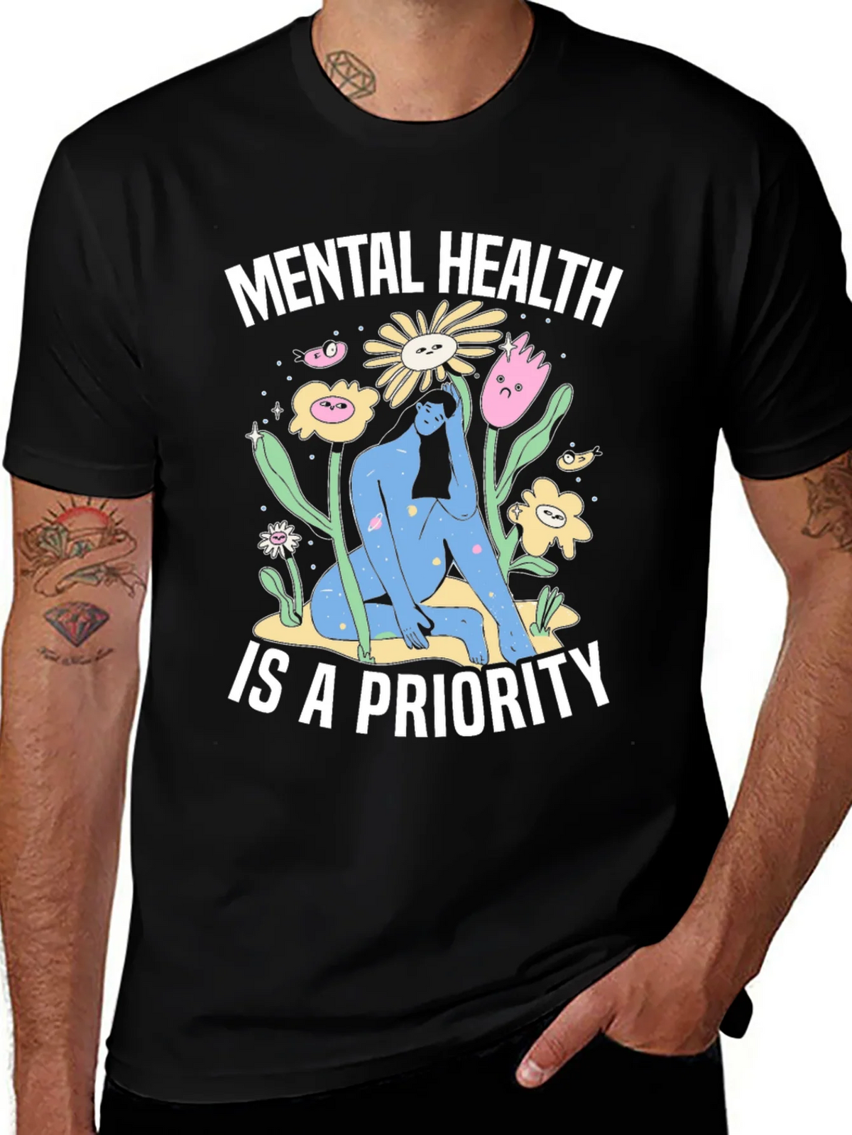Mental Health Priority T-Shirt - Unisex Black Tee product image 1