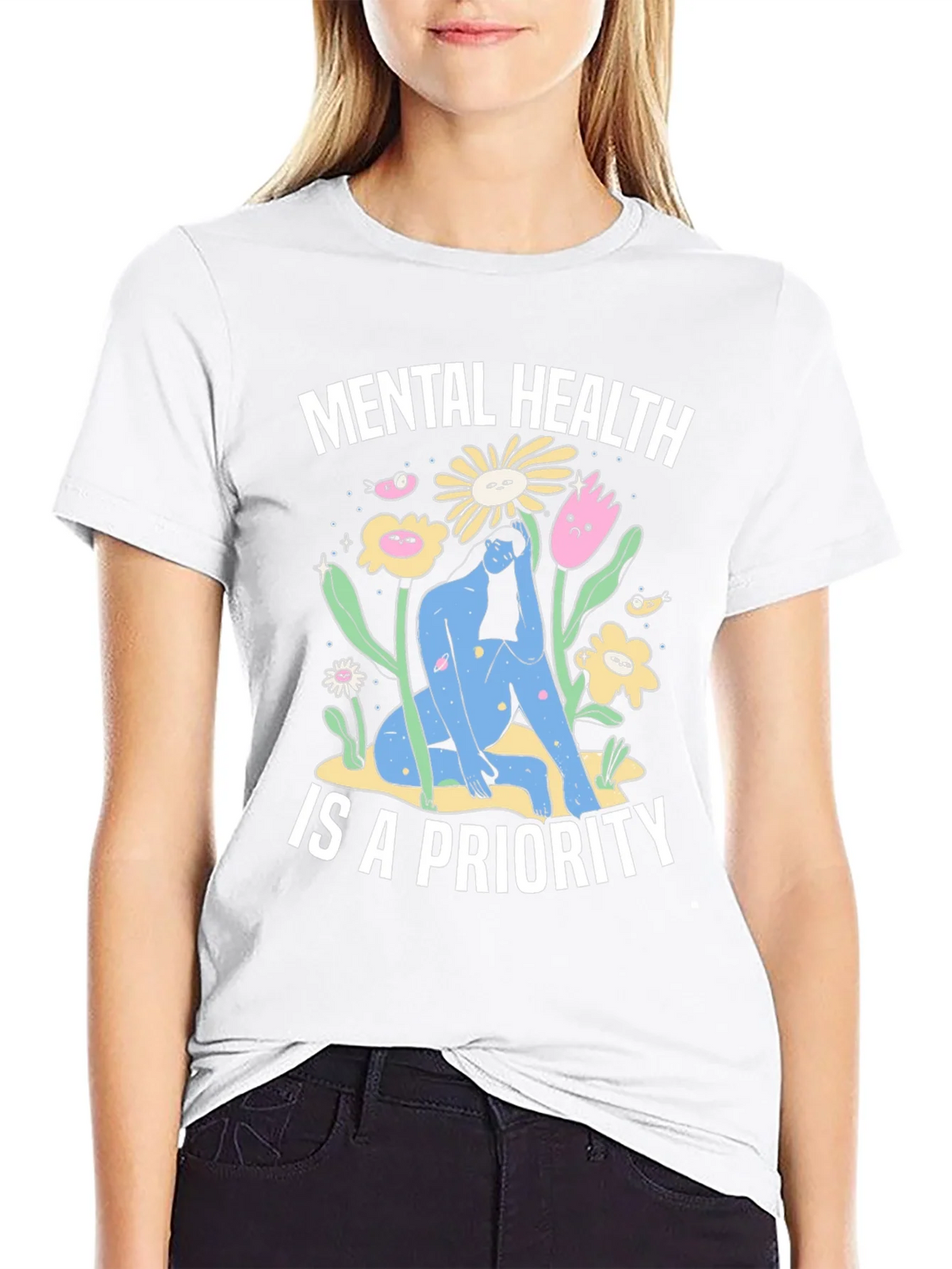 Mental Health Priority T-Shirt - Unisex Black Tee product image 8