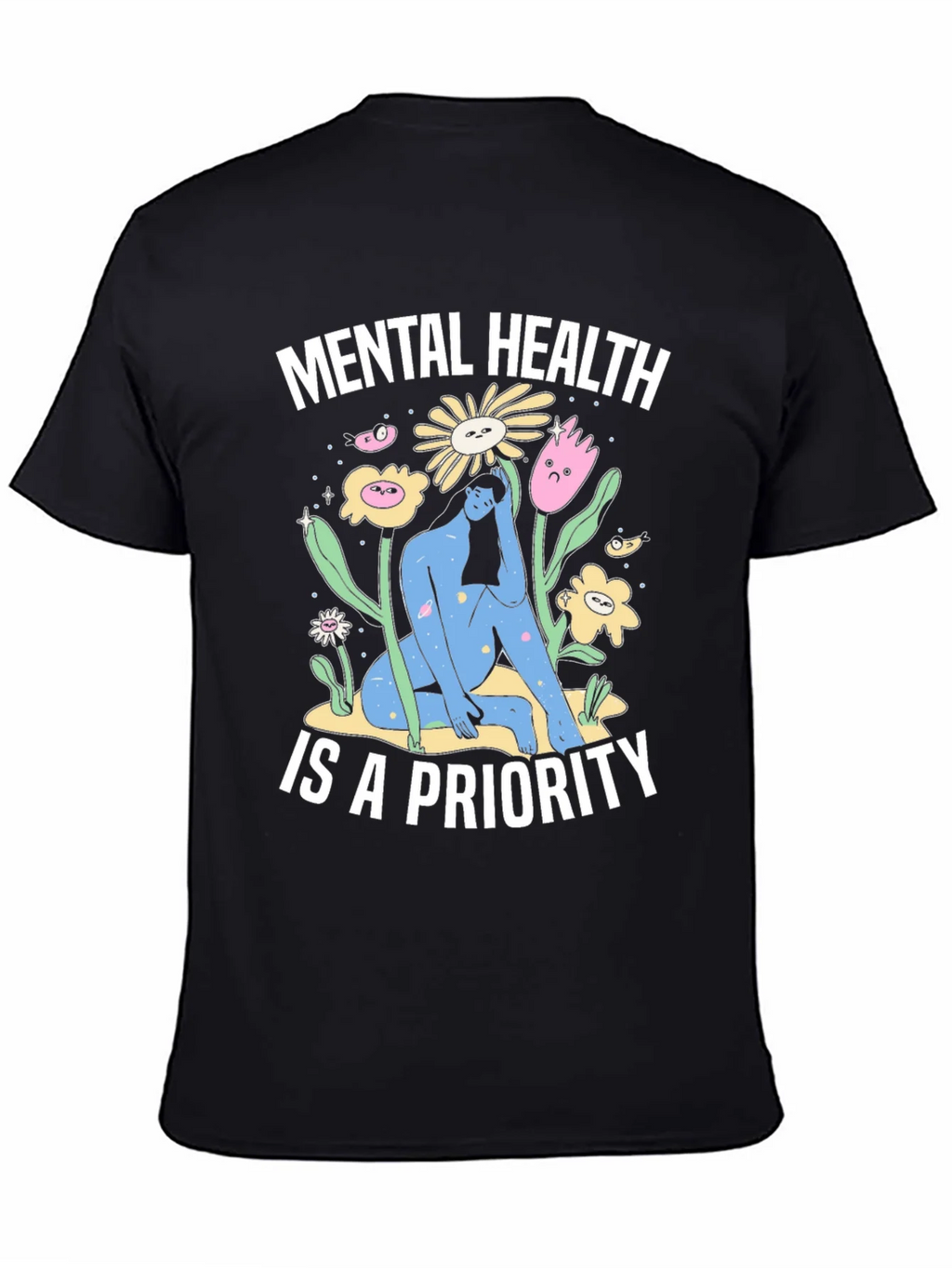 Mental Health Priority T-Shirt - Unisex Black Tee product image 4
