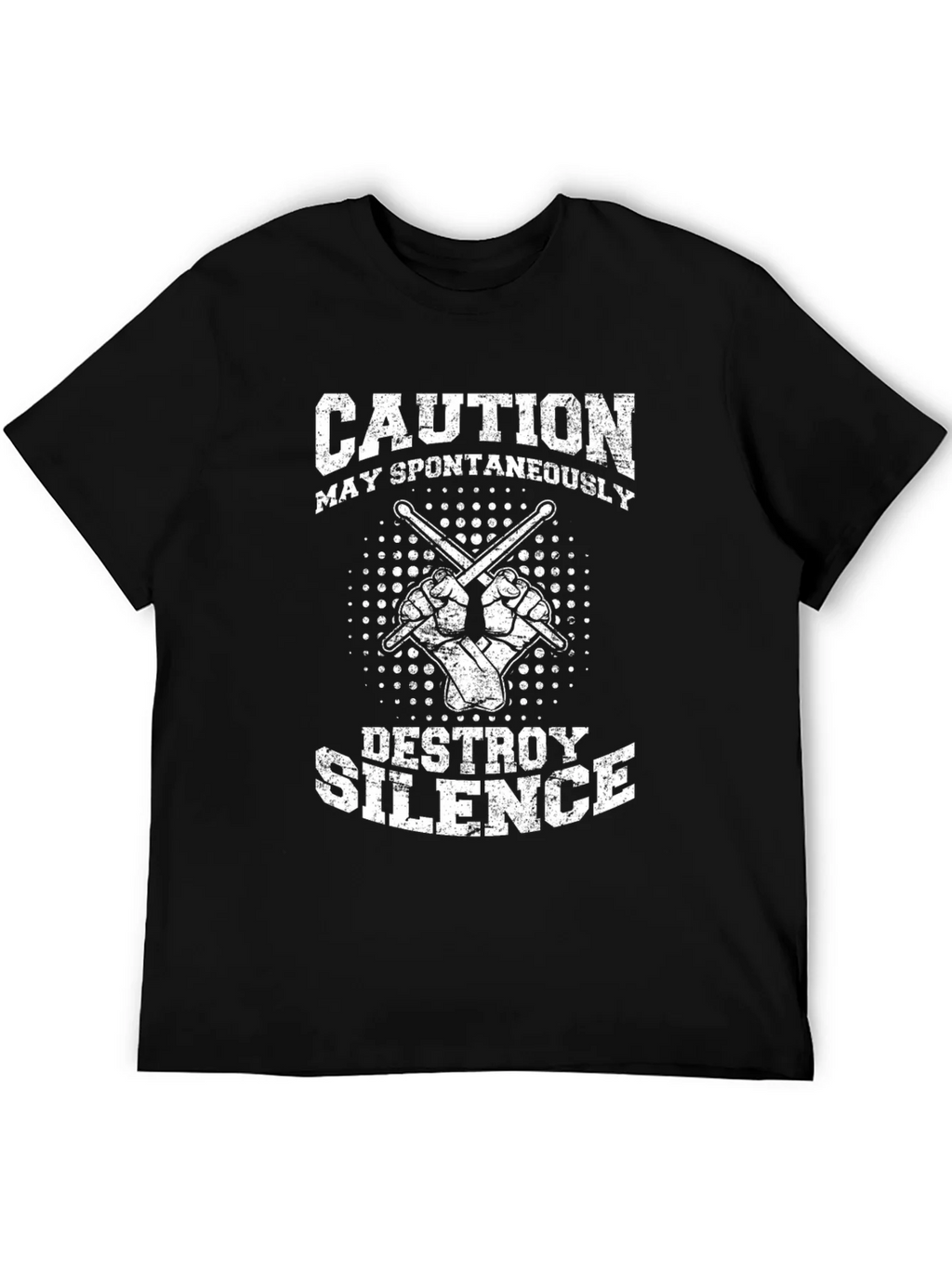 Caution May Spontaneously Destroy Silence Black T-Shirt product image 5