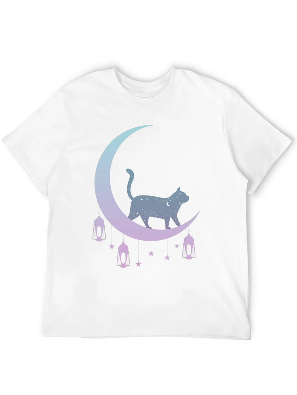 Celestial Cat Moon Graphic Tee - Black product image 11