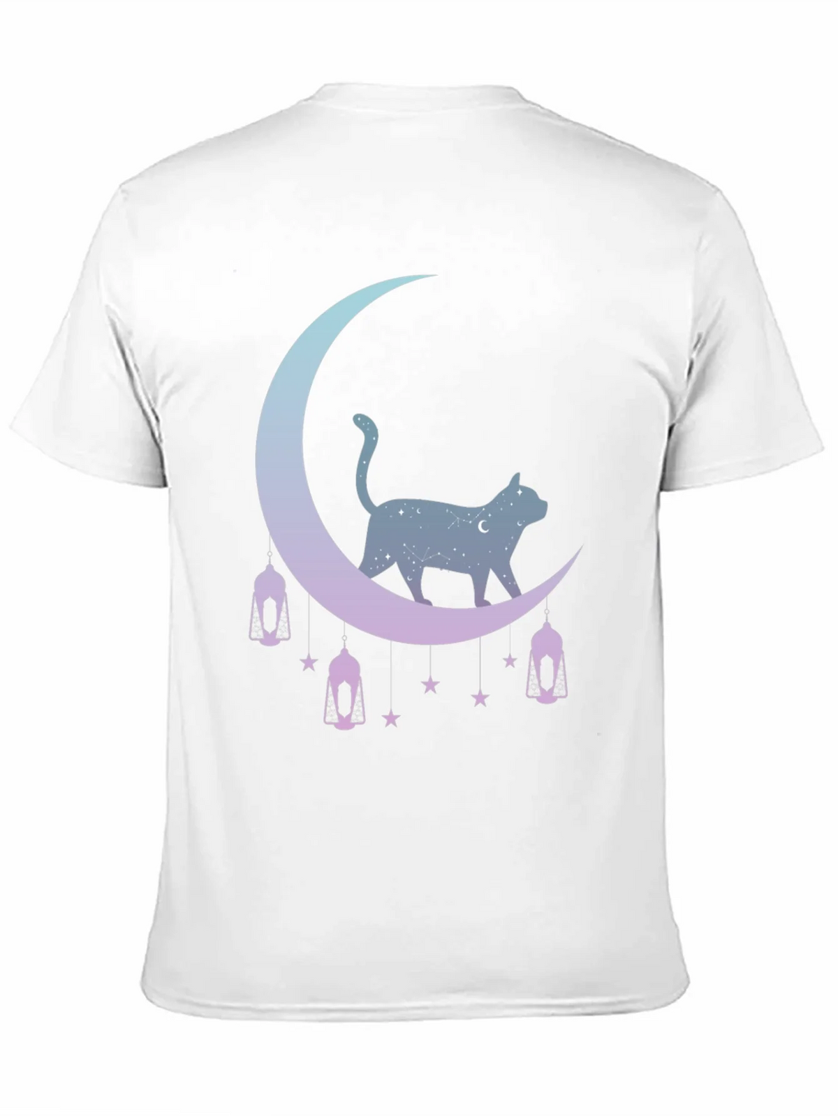 Celestial Cat Moon Graphic Tee - Black product image 10
