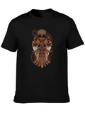 Steampunk Owl Graphic Tee - Mechanical Bird Design