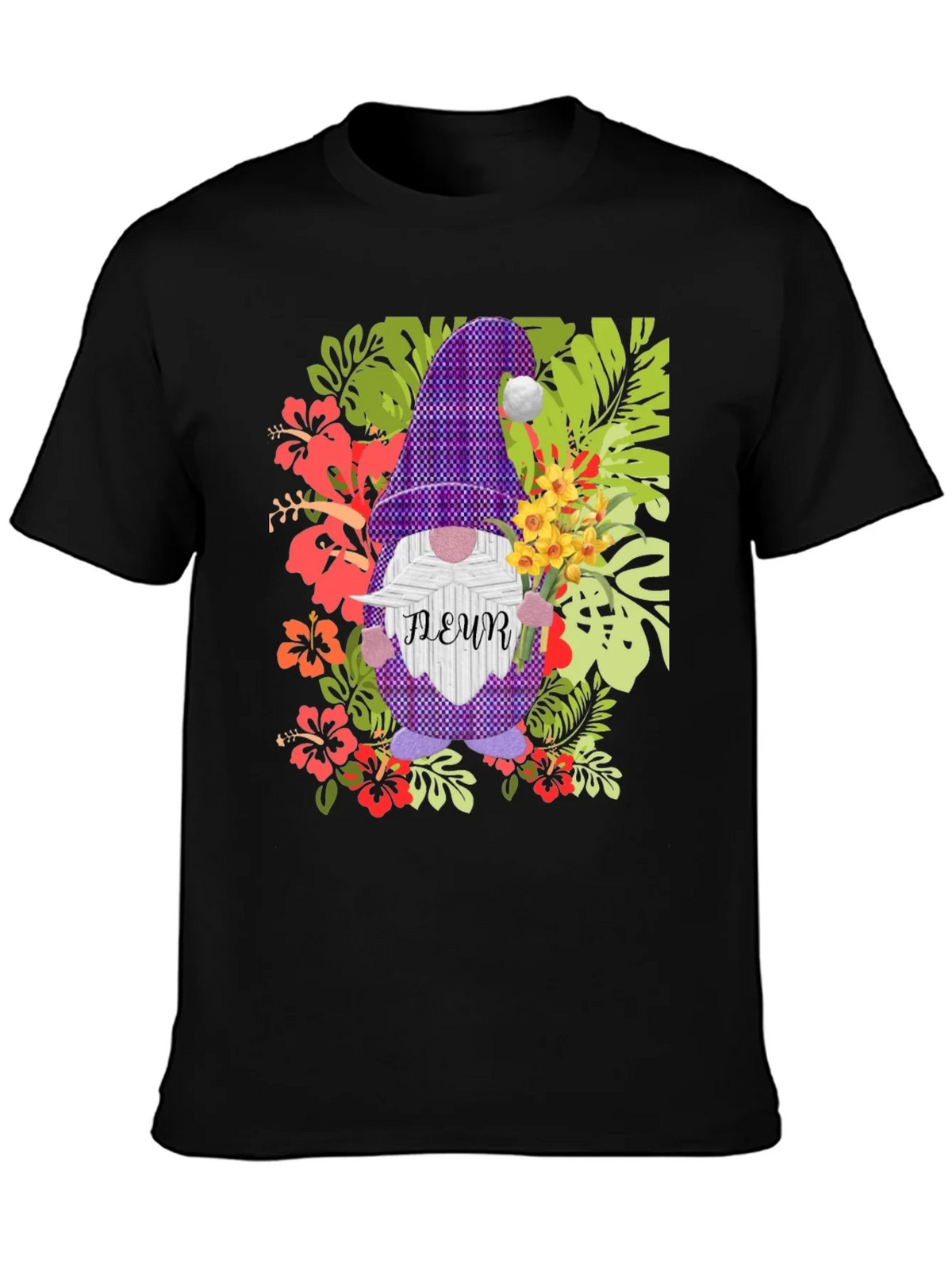 Gnome Fleur Graphic T-Shirt - Floral Garden Design product image 3